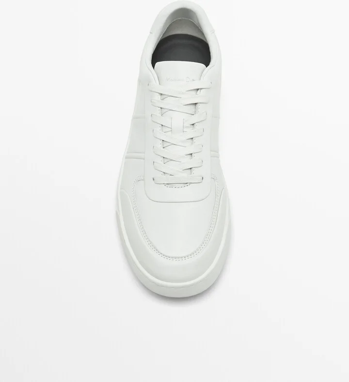 White Leather Trainers - Image 5