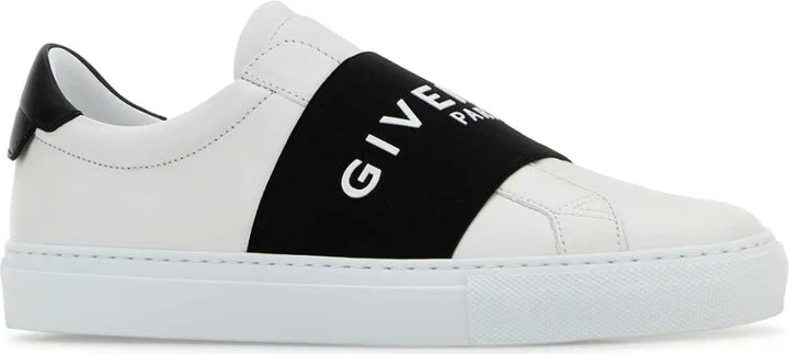 White Leather Urban Street Slip Ons - Image 2