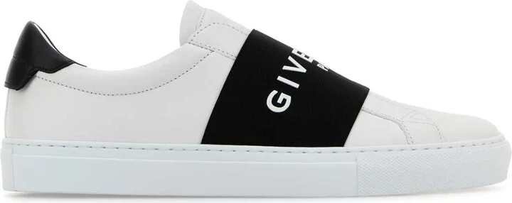 White Leather Urban Street Slip Ons