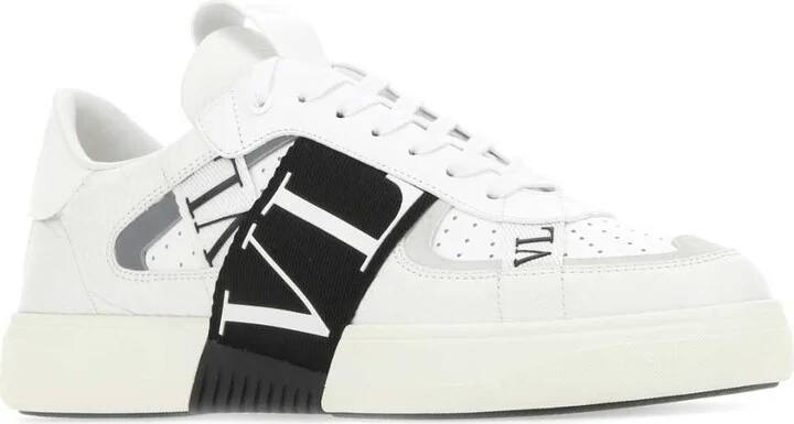 White Leather Vl7n Sneakers - Image 2