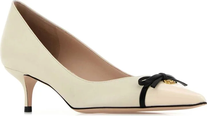 White Leather Vlogo Pumps - Image 2
