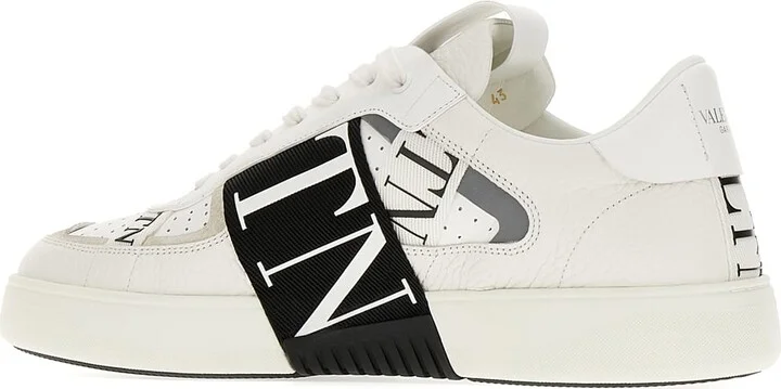 White Leather Vltn Sneakers - Image 3