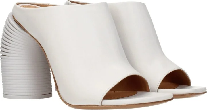 White Leather Women's Platforms - Image 2