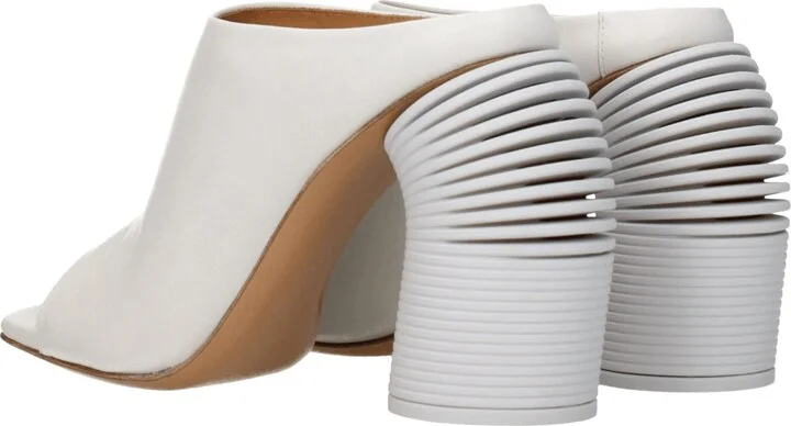 White Leather Women's Platforms - Image 4