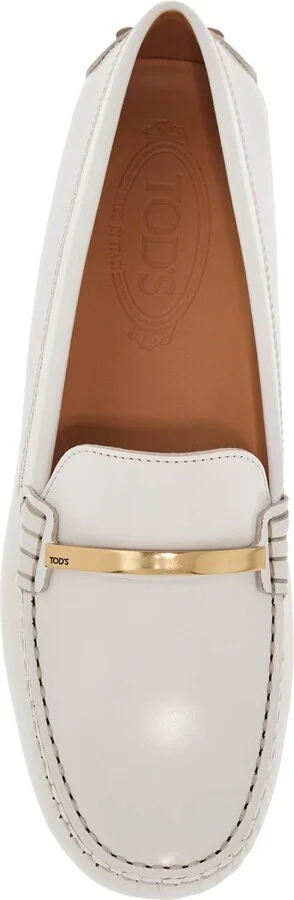 White Lime Calfskin Driving Loafer With Low Heel - Image 2