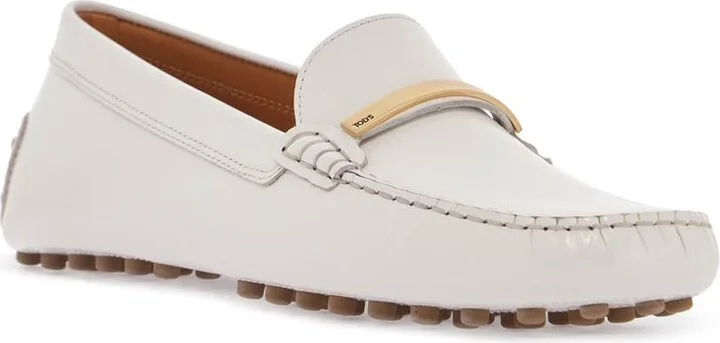White Lime Calfskin Driving Loafer With Low Heel - Image 4