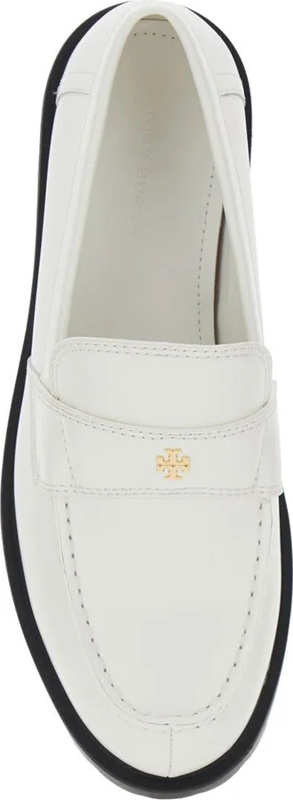 White Loafer With Logo Plate In Nappa Leather Woman - Image 4