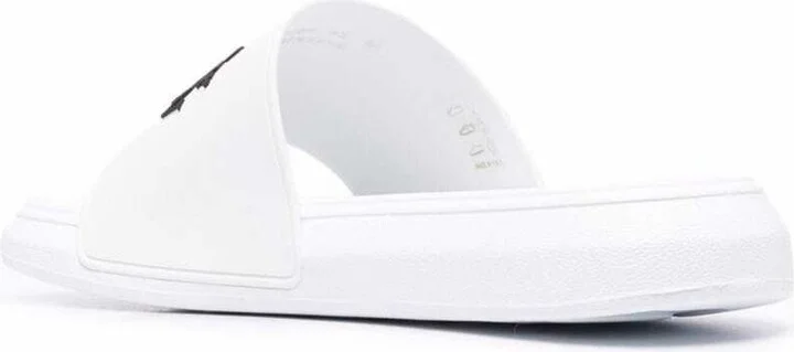 White Logo Pool Slides In Rubber - Image 3