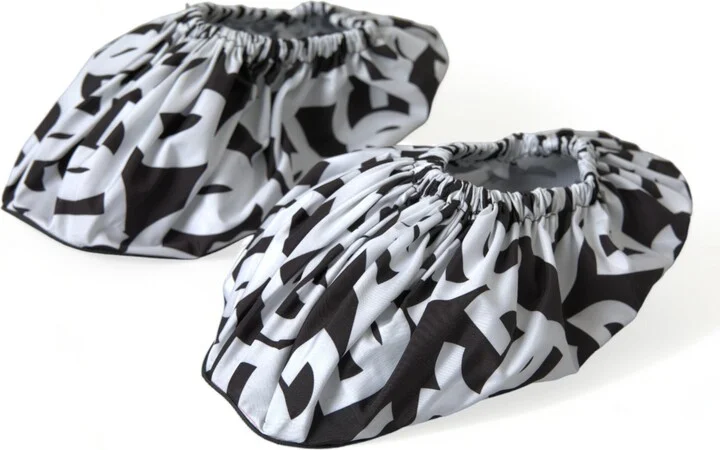 White Logo Print Nylon Slip On Flats Women's Shoes - Image 2