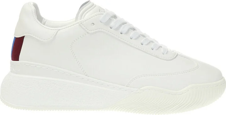 White Loop Lace-Up Low-Top Sneakers