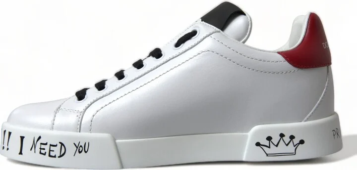 White Love Patch Portofino Classic Sneakers Women's Shoes - Image 5