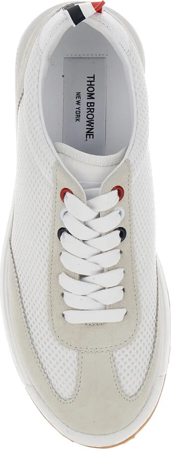 White Low Top Perforated Sneaker With Non-slip Rubber Outsole In Tech Fabric Woman - Image 4