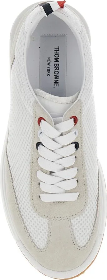 White Low Top Perforated Sneaker With Non-Slip Rubber Outsole In Tech Fabric Woman - Image 4
