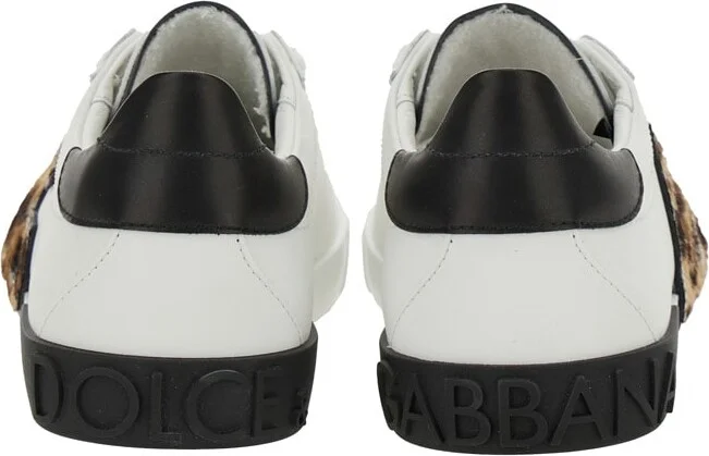 White Low Top Sneaker With Animal-motif Logo In Leather Woman - Image 5
