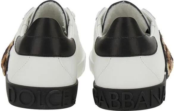 White Low Top Sneaker With Animal-Motif Logo In Leather Woman - Image 5