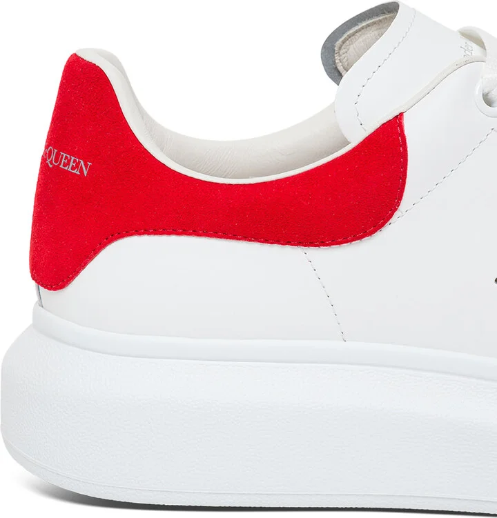 White Low Top Sneakers With Contrasting Heel With Embossed Logo Lettering In Leather Man - Image 4