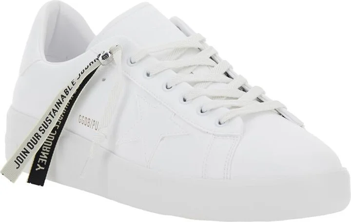 White Low Top Sneakers With Lace Detail With Logo Lettering In Ecoleather Man - Image 2