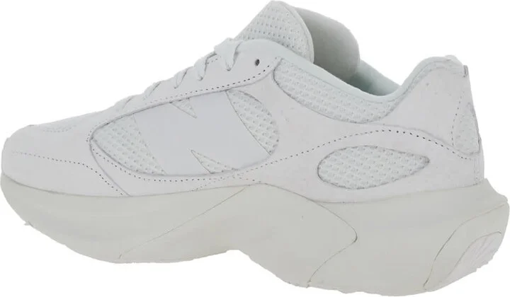 White Low Top Sneakers With Logo Detail In Suede And Tech Fabric Man - Image 3
