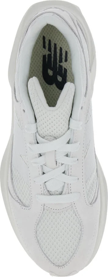 White Low Top Sneakers With Logo Detail In Suede And Tech Fabric Man - Image 4