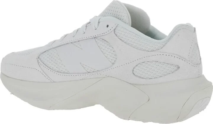 White Low Top Sneakers With Logo Detail In Suede And Tech Fabric Man - Image 3