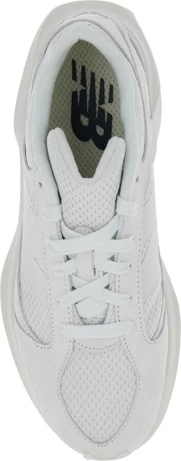 White Low Top Sneakers With Logo Detail In Suede And Tech Fabric Man - Image 4