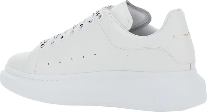 White Low Top Sneakers With Logo Lettering On Tongue And Heel In Leather Man - Image 3