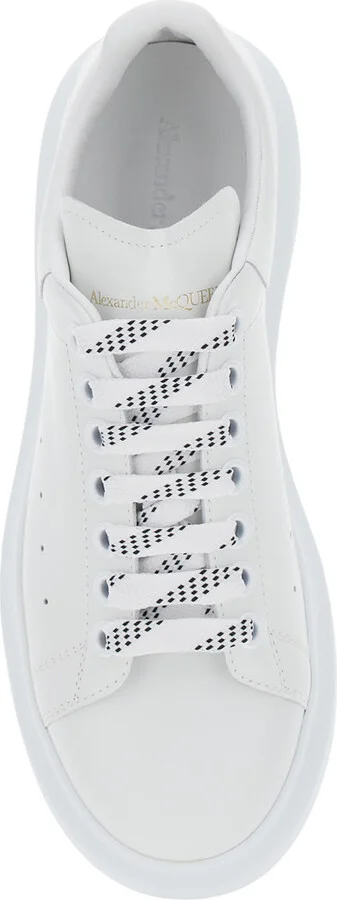 White Low Top Sneakers With Logo Lettering On Tongue And Heel In Leather Man - Image 4