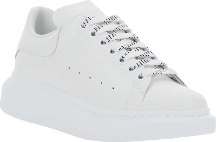 White Low Top Sneakers With Logo Lettering On Tongue And Heel In Leather Woman - Image 2