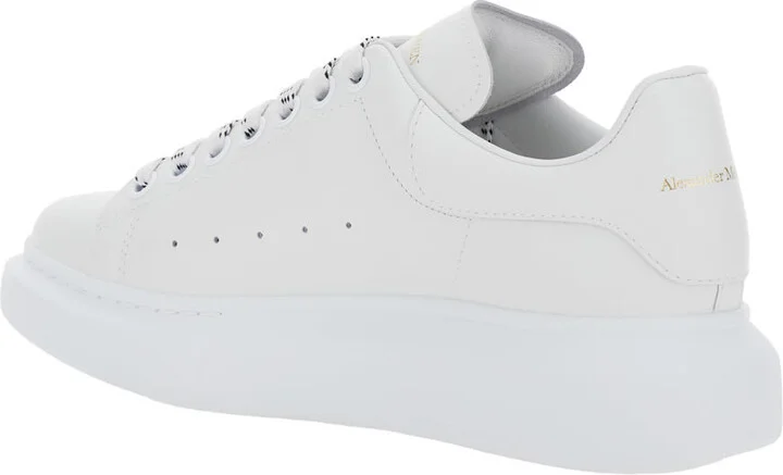 White Low Top Sneakers With Logo Lettering On Tongue And Heel In Leather Woman - Image 3