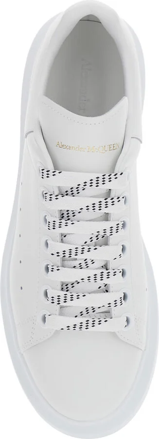 White Low Top Sneakers With Logo Lettering On Tongue And Heel In Leather Woman - Image 4