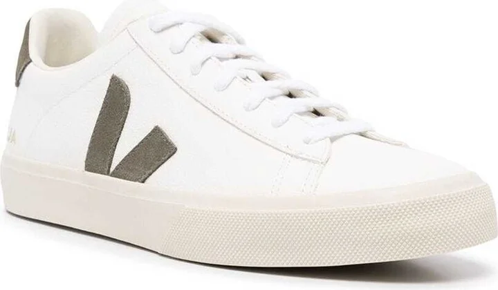 White Low-top Sneakers With Logo Patch In Leather Man - Image 2