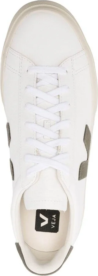 White Low-top Sneakers With Logo Patch In Leather Man - Image 4