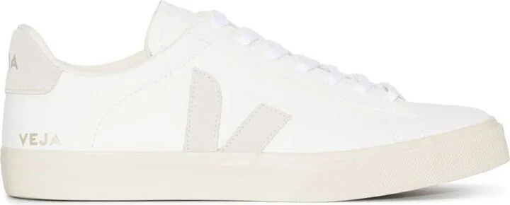 White Low-Top Sneakers With Logo Patch In Leather Man Veja