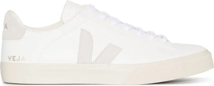 White Low-top Sneakers With Logo Patch In Leather Man Veja