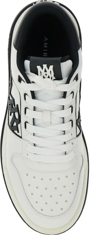 White Low Top Sneakers With Logo Patch On The Side And Contrasting Heel With Logo Lettering In Leather Man - Image 4