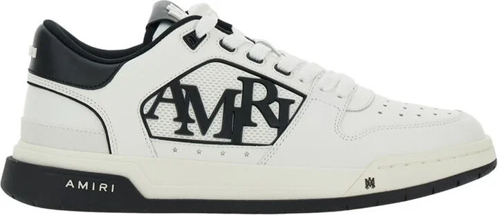 White Low Top Sneakers With Logo Patch On The Side And Contrasting Heel With Logo Lettering In Leather Man