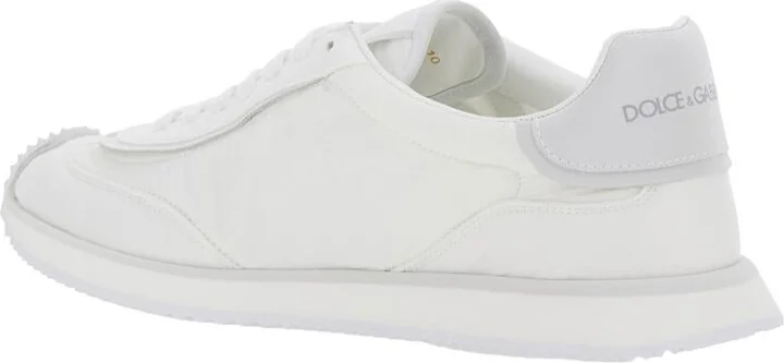 White Low Top Sneakers With Maxi Logo On The Side And Logo Patch On The Tongue In Tech Fabric Man - Image 3