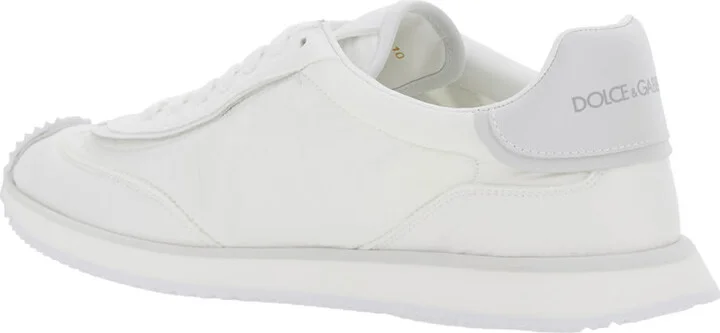 White Low Top Sneakers With Maxi Logo On The Side And Logo Patch On The Tongue In Tech Fabric Man - Image 3