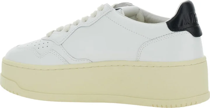 White Low Top Sneakers With Oversized Platform In Leather Woman - Image 3