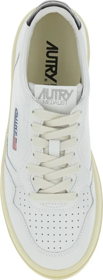 White Low Top Sneakers With Oversized Platform In Leather Woman - Image 4
