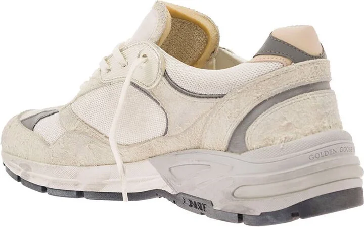 White Low-Top Sneakers With Suede Inserts And Side Star In Leather Man - Image 3