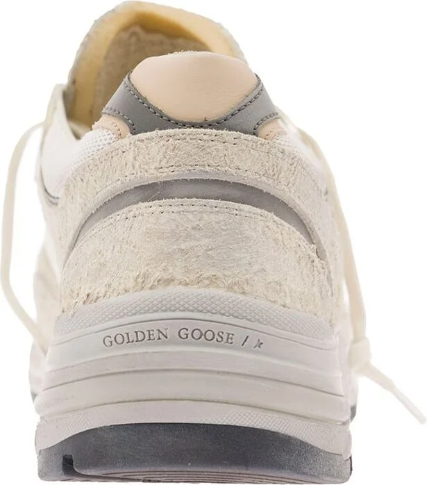 White Low-Top Sneakers With Suede Inserts And Side Star In Leather Man - Image 4