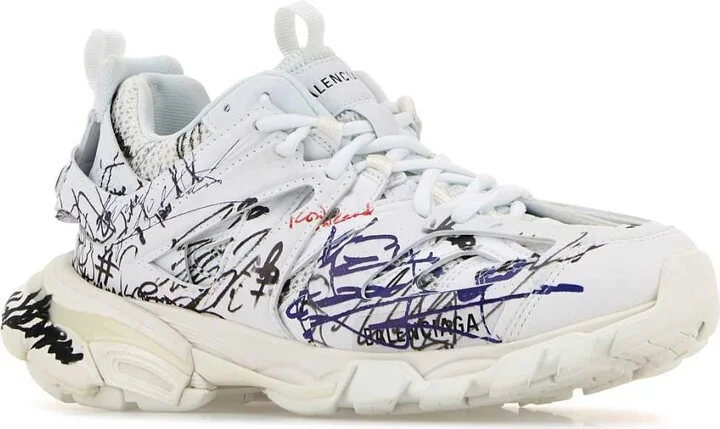 White Mesh And Rubber Track Sneakers - Image 2