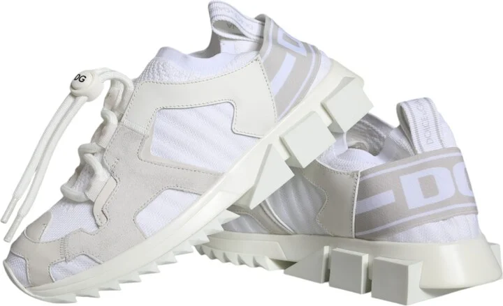 White Mesh Sorrento Trekking Sneakers Women's Shoes - Image 5