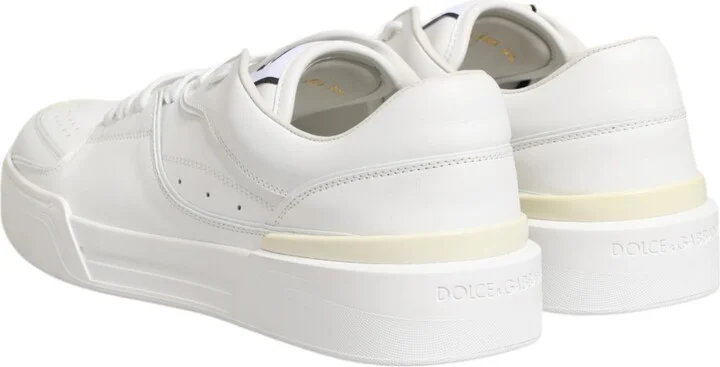 White Miami Leather Low Top Sneakers Men's Shoes - Image 5