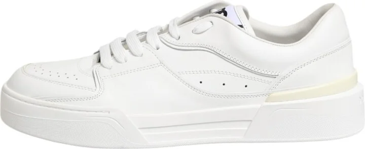 White Miami Leather Low Top Sneakers Men's Shoes - Image 6