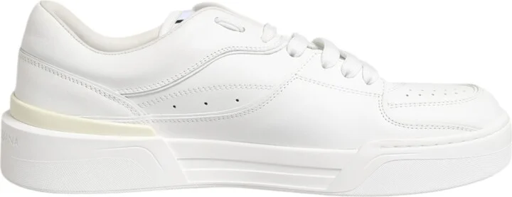 White Miami Leather Low Top Sneakers Men's Shoes