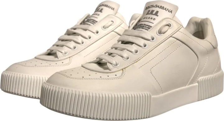 White Miami Leather Low Top Sneakers Men's Shoes (Pre-Owned) - Image 3