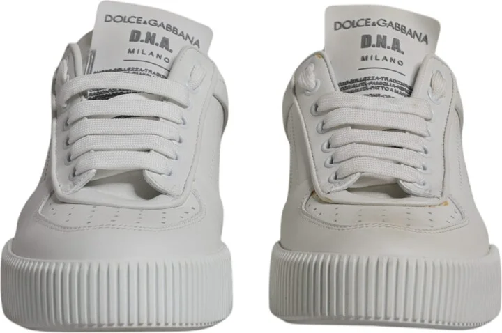 White Miami Leather Low Top Sneakers Women's Shoes - Image 2