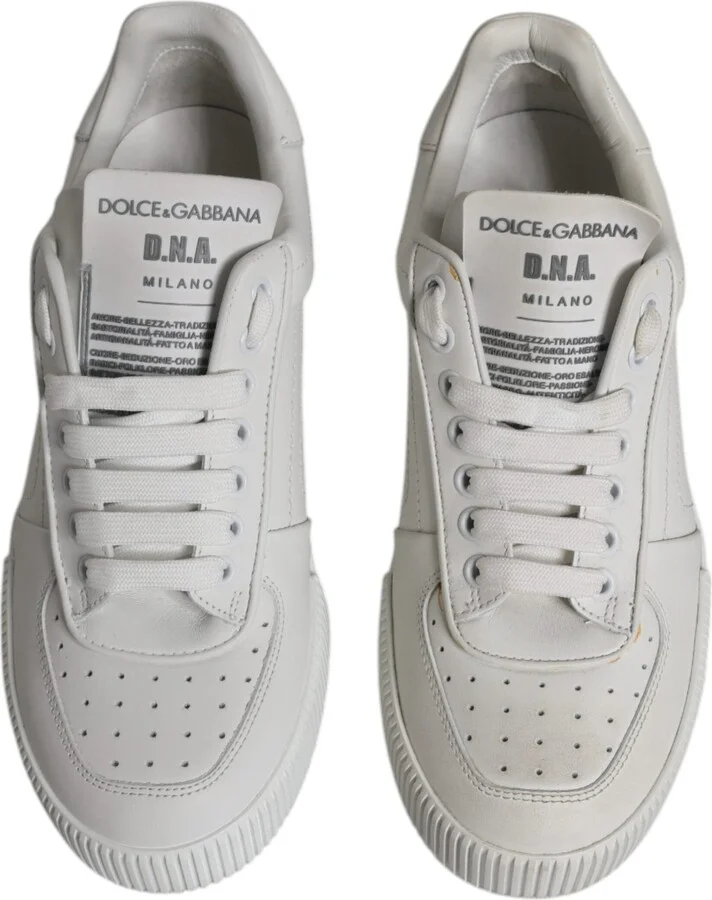 White Miami Leather Low Top Sneakers Women's Shoes - Image 3